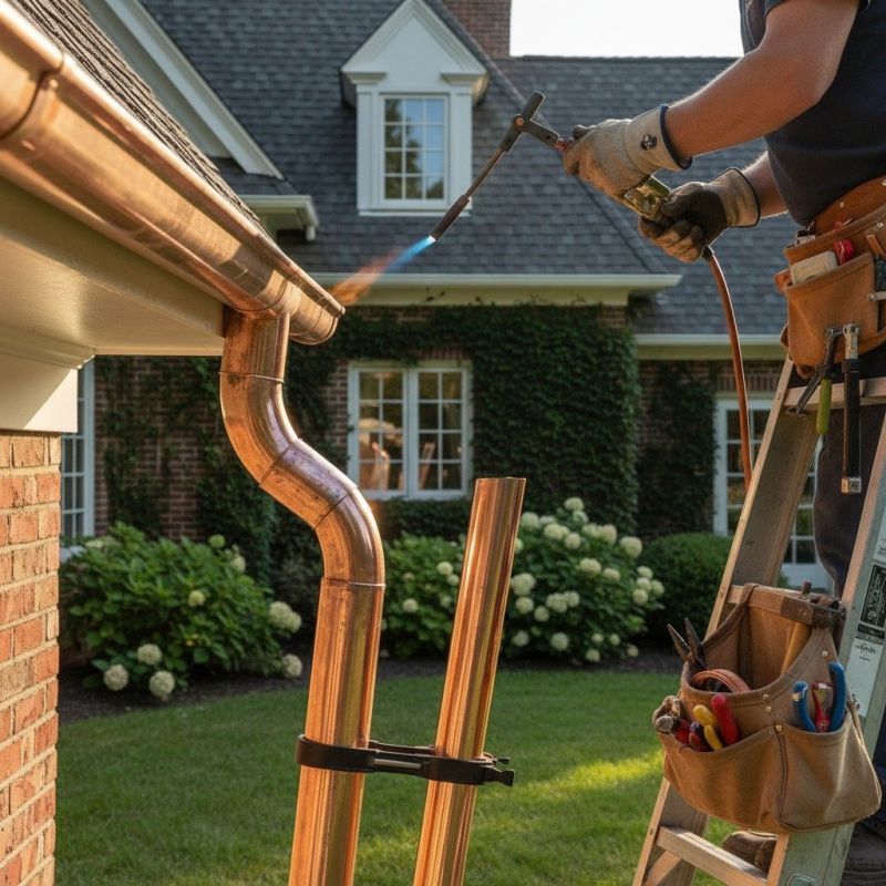Copper Downspout Replacement in Mcdonough, GA